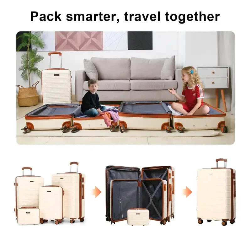 4 Piece Expandable Hardshell Luggage Set