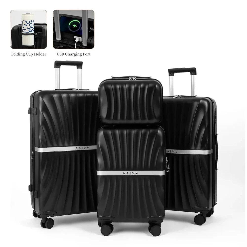4 Piece Expandable Hardshell Luggage Set