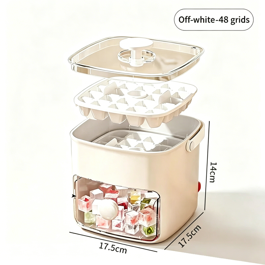 Ice Cube Mold Food Grade Ice Box Style With Lid Large Capacity Refrigerator Ice Storage Household Press Ice Tray