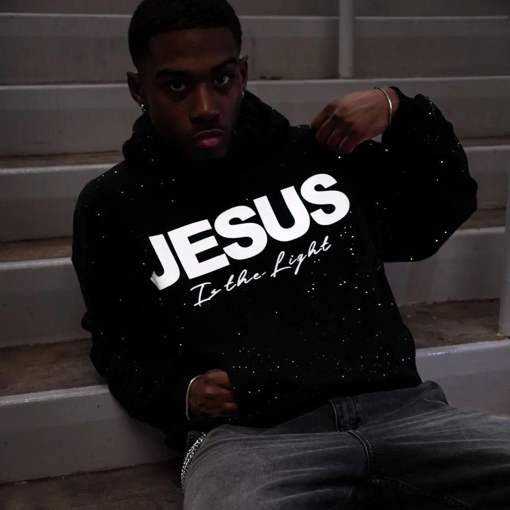 Jesus is The Light Rhinestone Hoodie