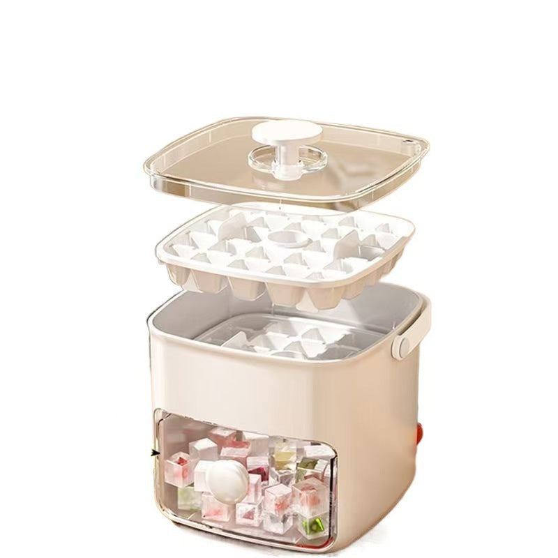 Ice Cube Mold Food Grade Ice Box Style With Lid Large Capacity Refrigerator Ice Storage Household Press Ice Tray