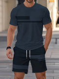 Cross-Border European And American Men'S Short-Sleeved Shorts Suits, Casual Sports Suits, 3D Printing Cross-Border Hot Styles