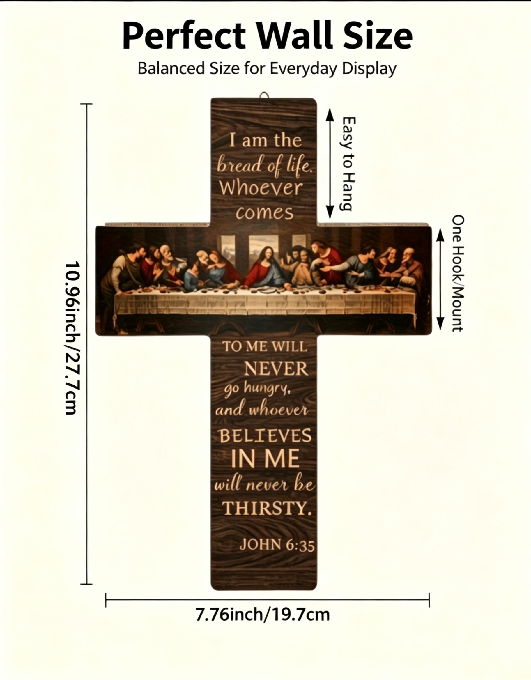 The Last Supper Vintage Wooden Cross Wall Decor