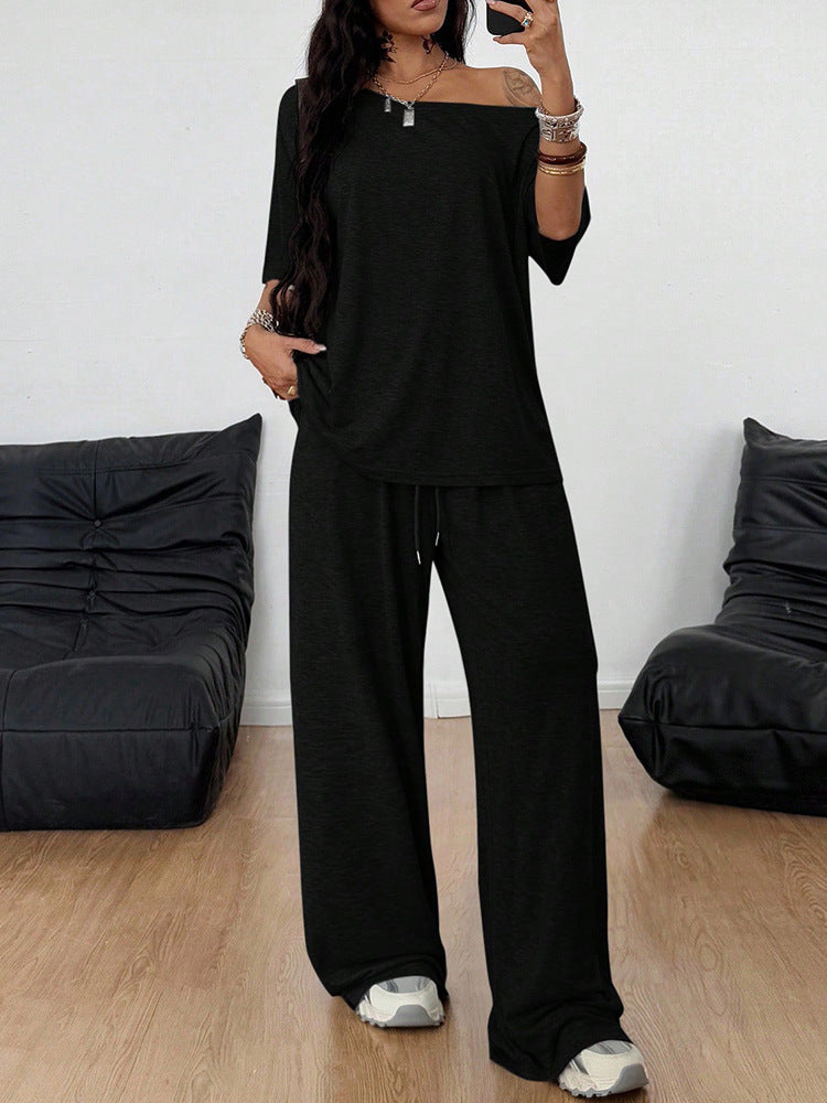 Off-Shoulder Luxe Loungewear Set