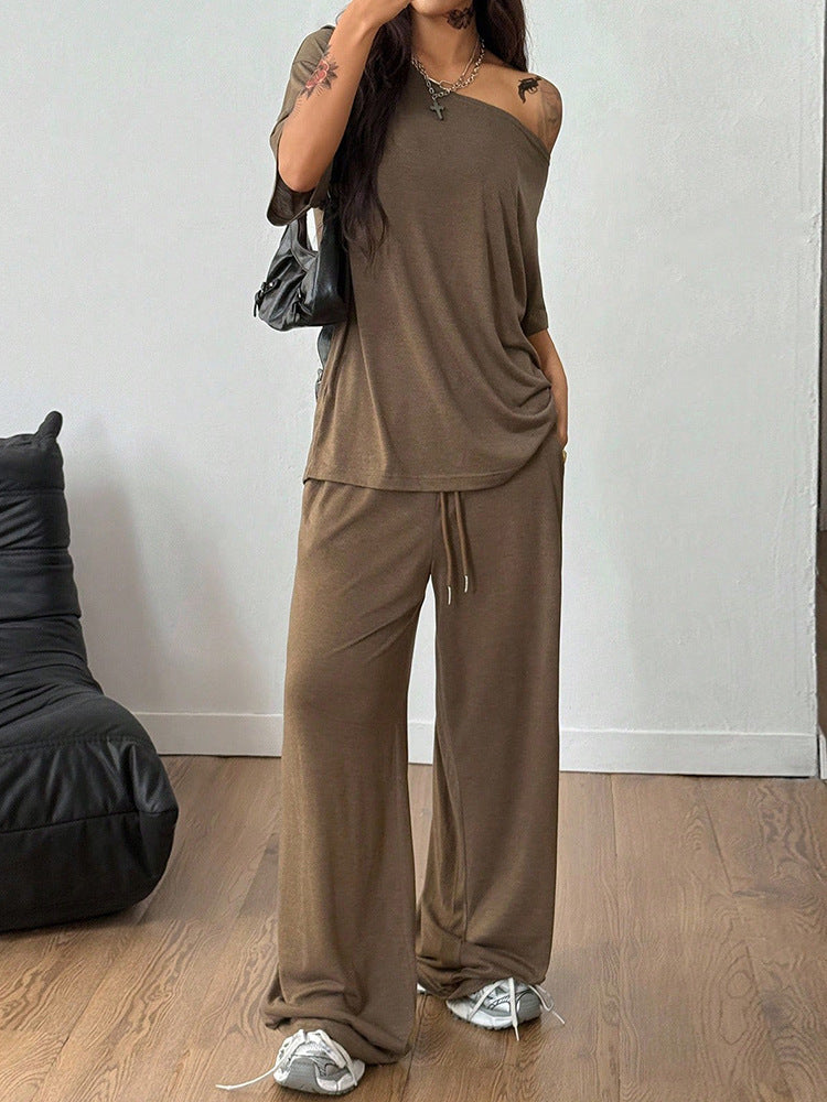 Off-Shoulder Luxe Loungewear Set
