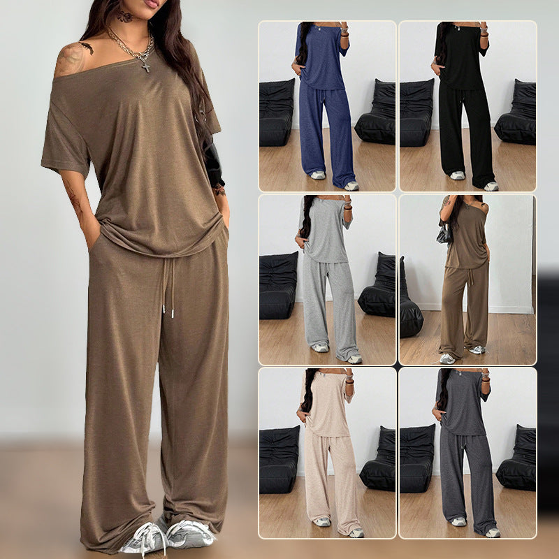 Off-Shoulder Luxe Loungewear Set