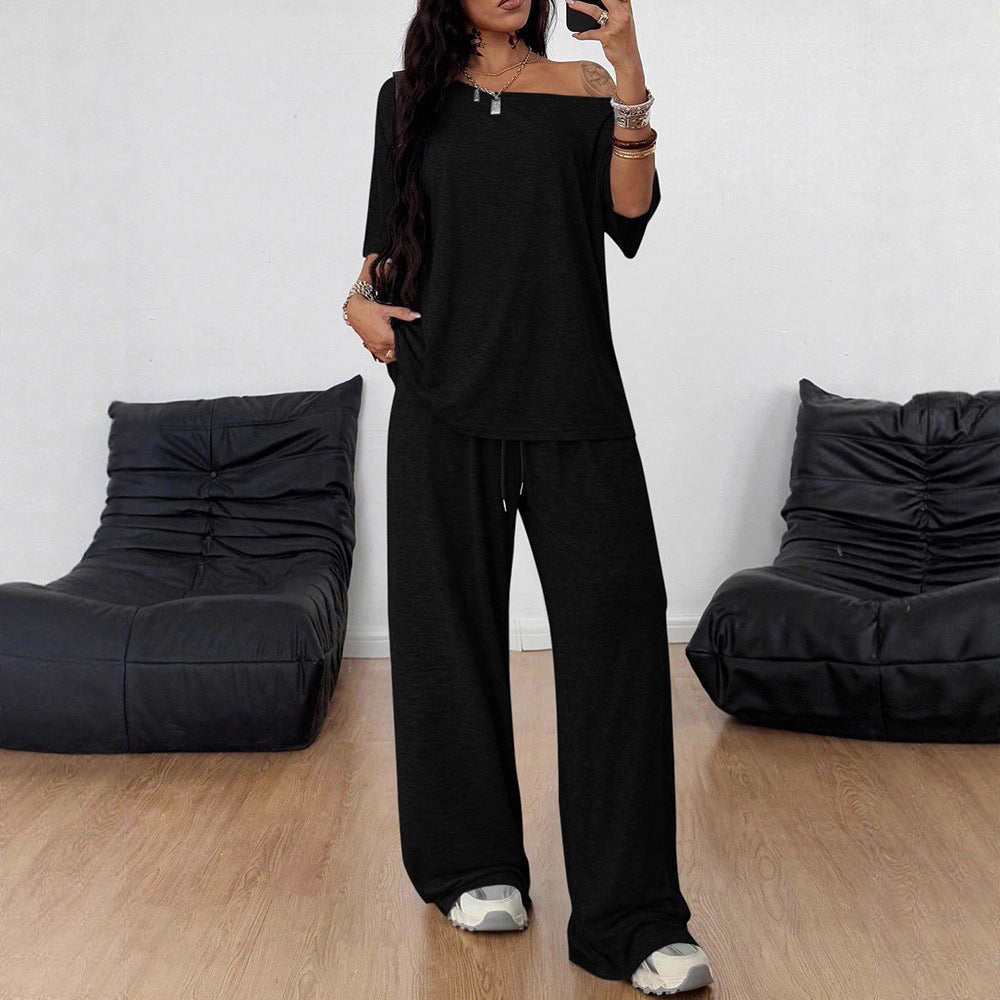 Off-Shoulder Luxe Loungewear Set